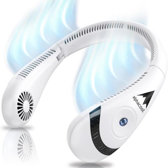White Rechargeable Bladeless Neck Fan - Picture 5 of 9